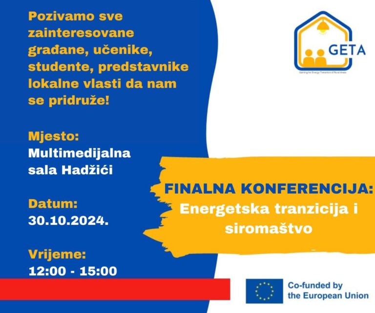 Finalna konferencija u okviru projekta GETA: Gaming for Energy Transition of Rural Areas!